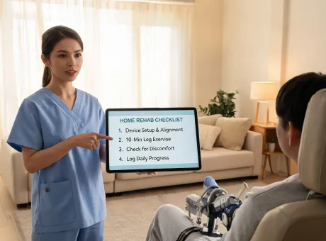 Home care device training session