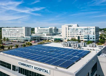 Hospital rooftop solar panels